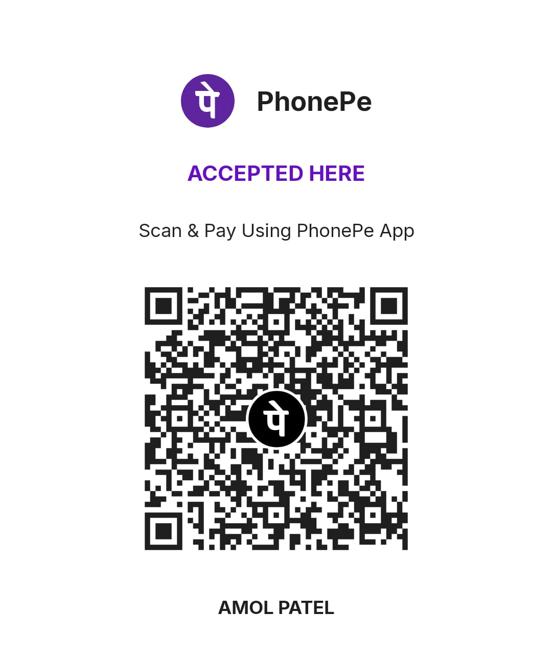 PhonePe QR code for NITAI AI partner booking payment